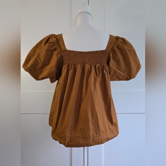 Maeve By Antropologie Women's Brown Puff Sleeve Top - Picture 11 of 15